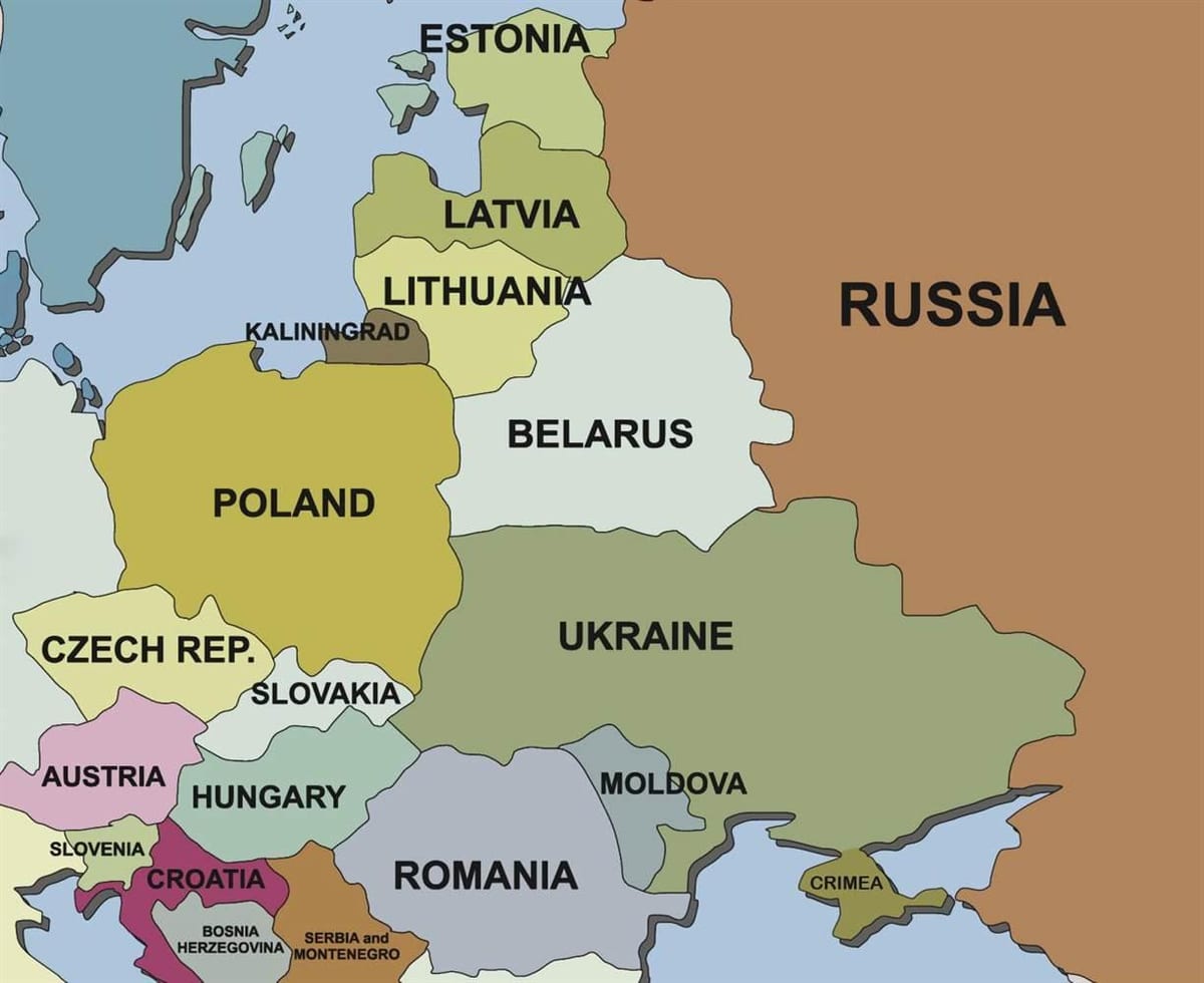 Карта Словении и соседних стран
