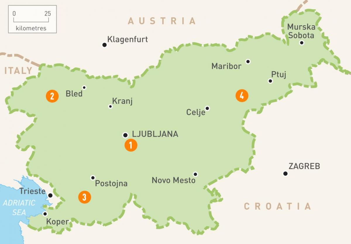 Карта Ново место Словения