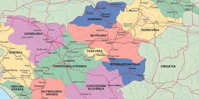 Карта Словении политических