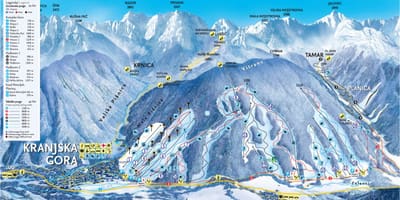 Карта Словения горнолыжные курорты