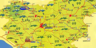 Карта Словения достопримечательности