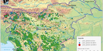 Карта пещер в Словении